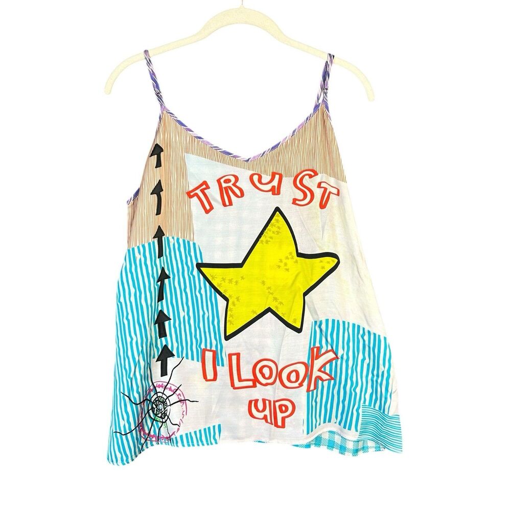 ME369 Top Womens Medium Multicolor Star ANGELIQUE CAMISOLE Tank NWT